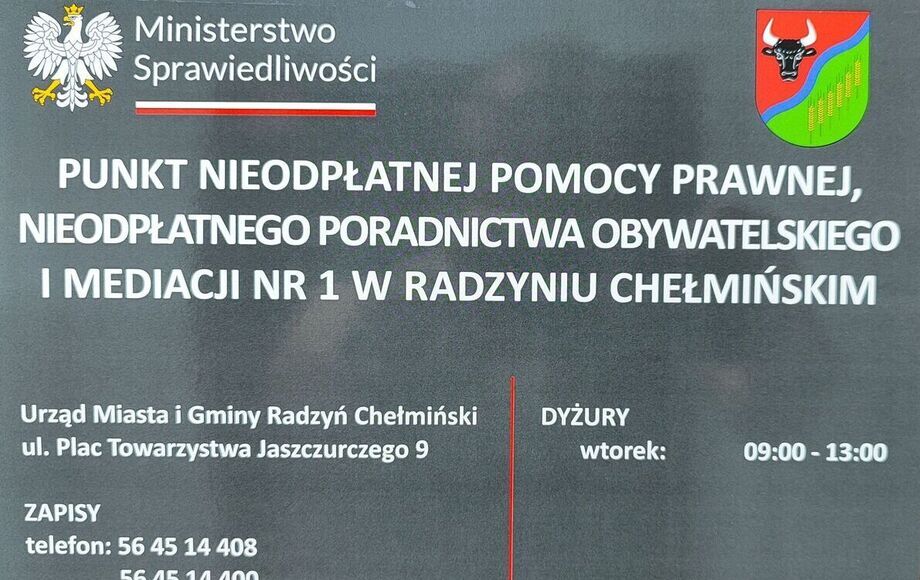 Zmiana terminów dyżurów nieodpłatnej pomocy prawnej w Grudziądzu